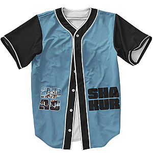 TuPac Outfit - Rapper 2Pac Shakur West Coast Hip Hop Blue Baseball Jersey