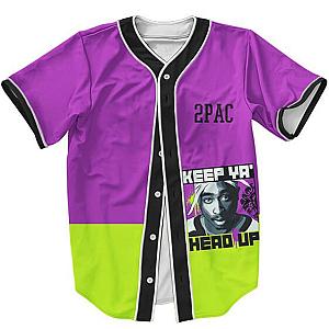 TuPac Outfit - Keep Ya Head Up 2Pac Shakur Neon Colors Dope Baseball Jersey