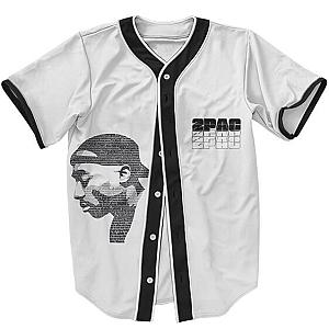 TuPac Outfit - Tupac Shakur Cross Design Lyrics Death Tribute Baseball Jersey