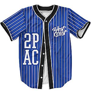 TuPac Outfit - 2Pac Shakur White on Blue West Coast Hip Hop Baseball Jersey