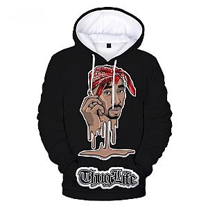 Tupac Hoodie - 3D Printed Long Sleeve Rapper Tupac Hoodies