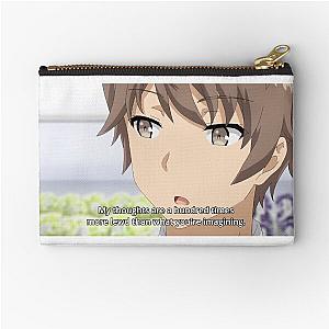 Lewd Thoughts Meme Rascal Does Not Dream of Bunny Girl Senpai Sakuta Zipper Pouch