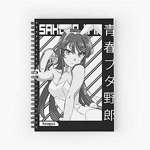 Mai Sakurajima Rascal Does Not Dream Of Bunny Girl Senpai Manga Aobuta Trending Spiral Notebook