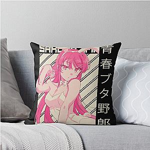 Mai Sakurajima - Rascal Does Not Dream of Bunny Girl Senpai Throw Pillow