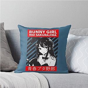 Bunny Girl Anime - Rascal Does Not Dream of Senpai Throw Pillow