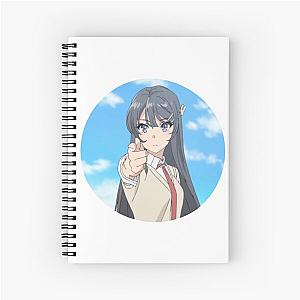 Sakurajima Mai - Rascal Does Not Dream Of A Bunny Girl Senpai Spiral Notebook