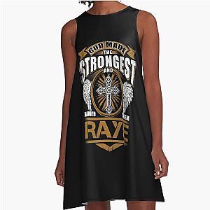 Raye Name T Shirt - God Found Me Strong And Named Them A-Line Dress