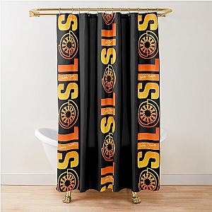 Silo Emblem, TV Series Rebecca Ferguson as Juliette Nichols works iron palette Shower Curtain
