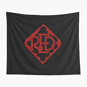 Red Ring Design Red-on-Black Tapestry