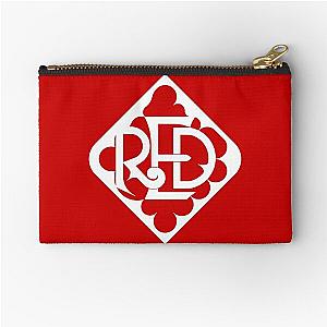 Red Ring Design White-on-Red Zipper Pouch