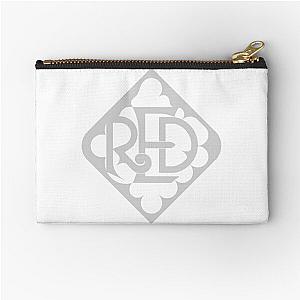 Red Ring Design Grey Zipper Pouch