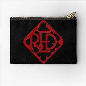 Red Ring Design Red-on-Black Zipper Pouch