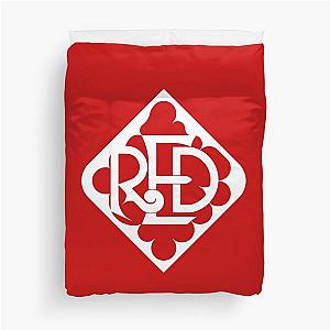 Red Ring Design White-on-Red Duvet Cover