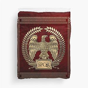 Roman Empire - Gold Imperial Eagle over Red Velvet Duvet Cover