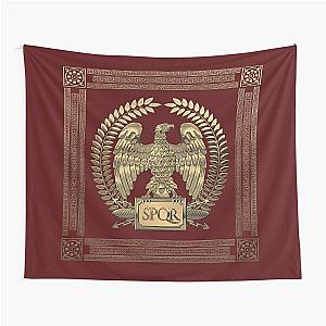 Roman Empire - Gold Imperial Eagle over Red Velvet Tapestry