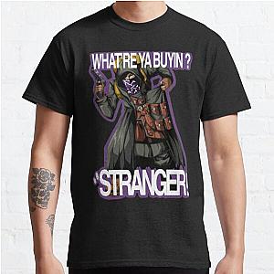 Resident Evil T-Shirts - Resident Evil 4 Merchant (Quotes # 5) (Purple OutLine) Classic T-Shirt RB1201 [ID555949]