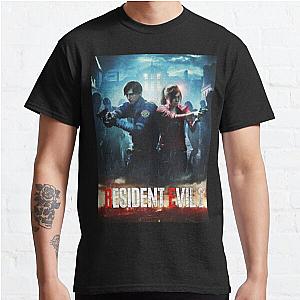 Resident Evil T-Shirts - RESIDENT EVIL 2 REMAKE - LEON &amp; CLAIRE Classic T-Shirt RB1201 [ID555948]