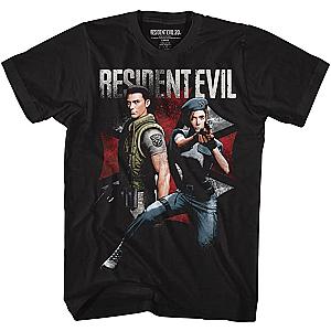 Resident Evil T-shirts - Horror Science Fiction Chris and Jill Classic T-shirt IP0212 [ID557740]