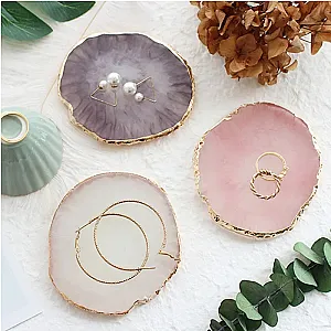 Display Board Photography Props Round Agate Piece Nail Art Painted Palette Coaster Resin Jewellery DIY Shooting Background Prop