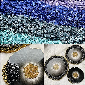 20g Broken Glass Stones Resin Filling DIY Medium/Small Crystal UV Epoxy Filler Table Decoration Coaster Filling Decorative Mold