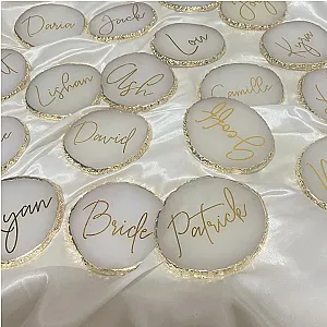 Personalized Resin Coaster Customize Drink Resin Coaster Coaster Name Card Bridal Shower Name Card Bridesmaid Gift Party Favor