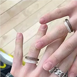 2Pcs Resin Rings Tiny Aesthetic Acrylic Ring Women Teen Girl