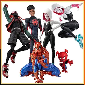 10cm Revoltech Spiderman Miles Gwen Action Figure Toys