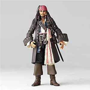 15cm Pirates Of The Caribbean Revoltech NR006 Jack Sparrow Anime Action Figures Toys