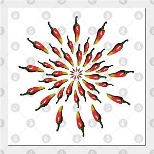 Red Hot Chili Peppers Posters - Hot Peppers Mandala Poster TP2610