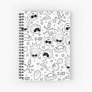 Rick and Morty pattern Spiral Notebook