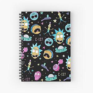 Rick and Morty pattern Spiral Notebook