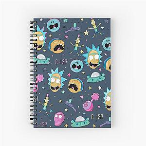 Rick and Morty pattern Spiral Notebook