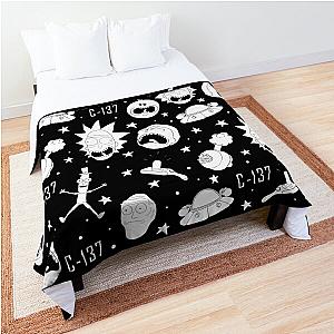 Black and white Rick and Morty pattern Comforter