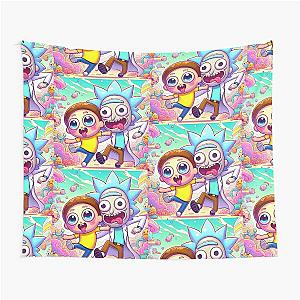 RICK AND MORTY Space Fall Galactic Adventure kawaii themed drawing Tapestry