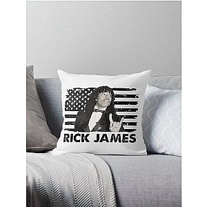 Rick James American Flag Throw Pillow