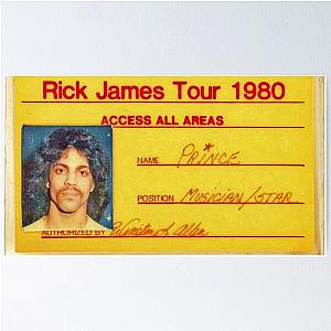 Prince's Tour Credentials For Rick James' 1980 Fire It Up Tour  Poster