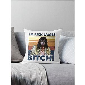 Retro I'm Rick James Bitch Throw Pillow