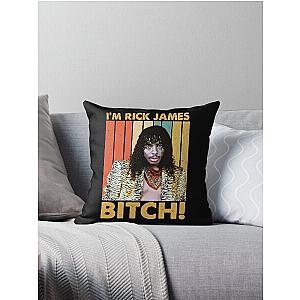 Vintage I'm Rick James Bitch Throw Pillow