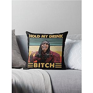 Retro Rick James Hold My drink Bitch vintage Throw Pillow