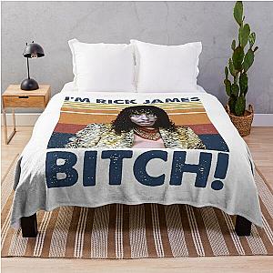 Retro I'm Rick James Bitch Throw Blanket