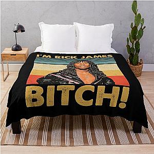 Retro Style I'm Rick James Bitch Throw Blanket