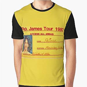 Prince's Tour Credentials For Rick James' 1980 Fire It Up Tour  Graphic T-Shirt