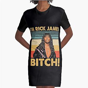 Retro Style I'm Rick James Bitch Graphic T-Shirt Dress