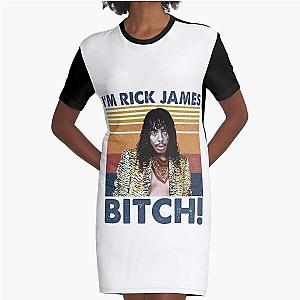 Retro I'm Rick James Bitch Graphic T-Shirt Dress