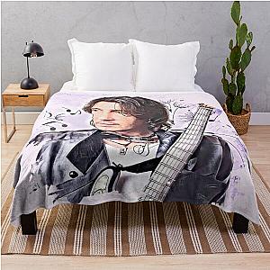 Rick Springfield Purple Music Notes Throw Blanket