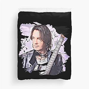 Rick Springfield Purple Music Notes Duvet Cover