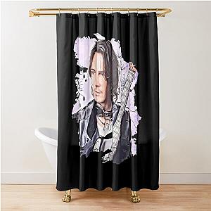 Rick Springfield Purple Music Notes Shower Curtain