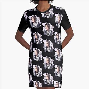 Rick Springfield Purple Music Notes Graphic T-Shirt Dress