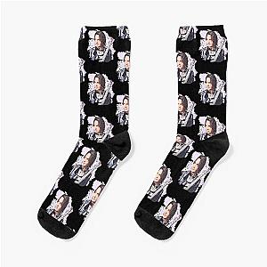 Rick Springfield Purple Music Notes Socks