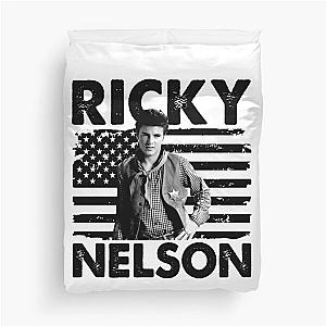 Retro American Flag Ricky Nelson Music Gift Duvet Cover